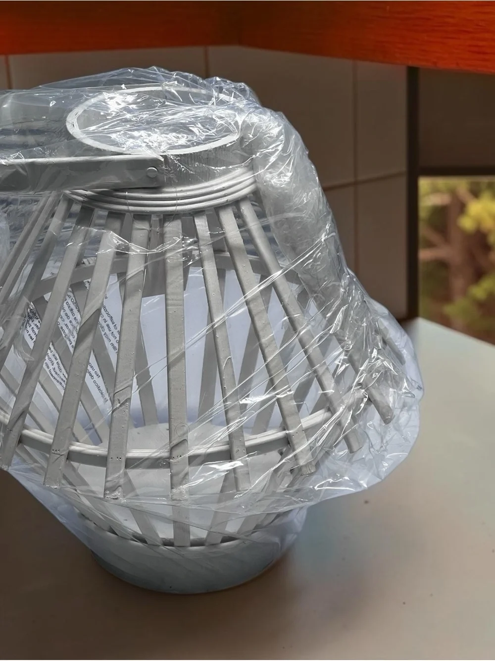 Home Accents White Slatted Decorative Lantern - Coastal Style